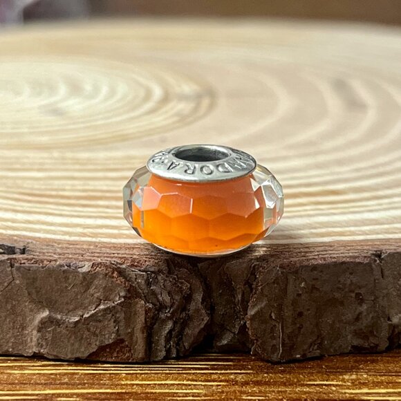 Murano Glass Fascinating Orange Bead Charm - Picture 2 of 5